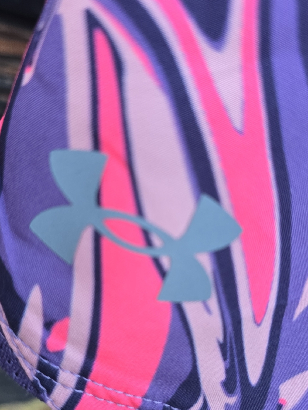 UA Pink Purple Wavy Swirl Lined Running Shorts LooseZip pocket Under Armour S - Picture 2 of 5